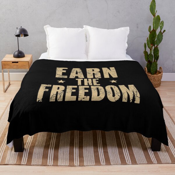 Item preview, Earn the Freedom – Vintage Biker Grunge Quote Design designed and sold by MotoRebel.