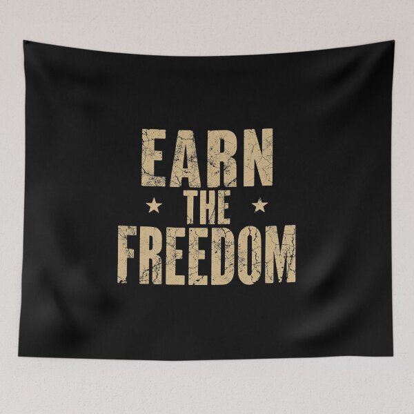 Item preview, Earn the Freedom – Vintage Biker Grunge Quote Design designed and sold by MotoRebel.