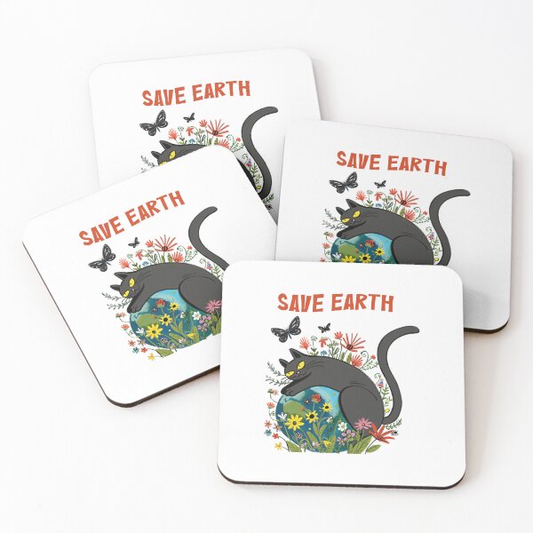 Item preview, Black Cat Saves Earth and Floral Garden designed and sold by TeeARTHY.