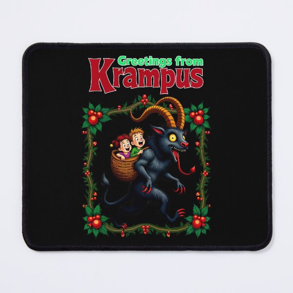 Item preview, Creepy Krampus Carrying Basket Christmas Greeting designed and sold by TeeARTHY.