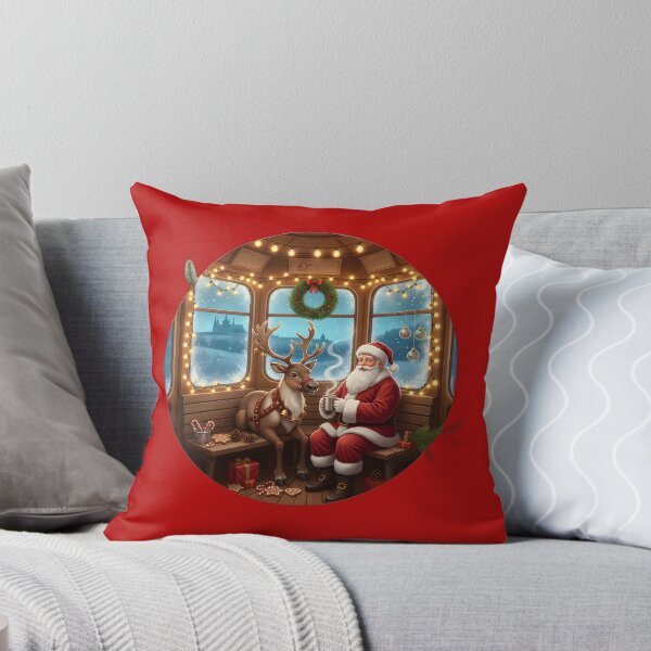 Item preview, Cozy Santa & Reindeer in Prague Tram  | Warm Winter Interior  designed and sold by FixwellStudio.