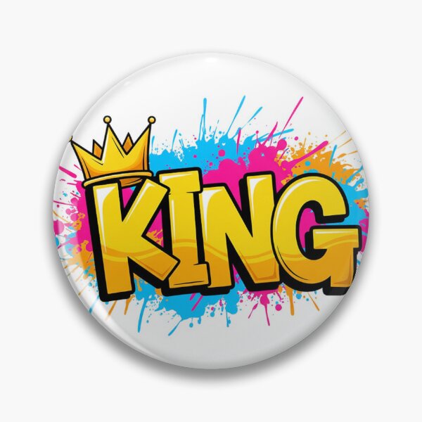 Item preview, KING Graffiti Crown: Bold Yellow King Word Art with Neon Paint Splatter designed and sold by Scorpio Art.