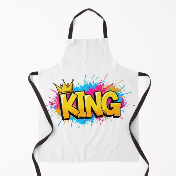 Item preview, KING Graffiti Crown: Bold Yellow King Word Art with Neon Paint Splatter designed and sold by Scorpio Art.