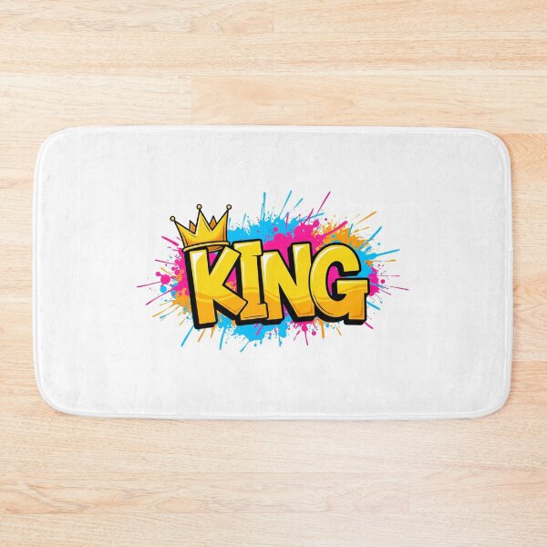 Item preview, KING Graffiti Crown: Bold Yellow King Word Art with Neon Paint Splatter designed and sold by Scorpio Art.