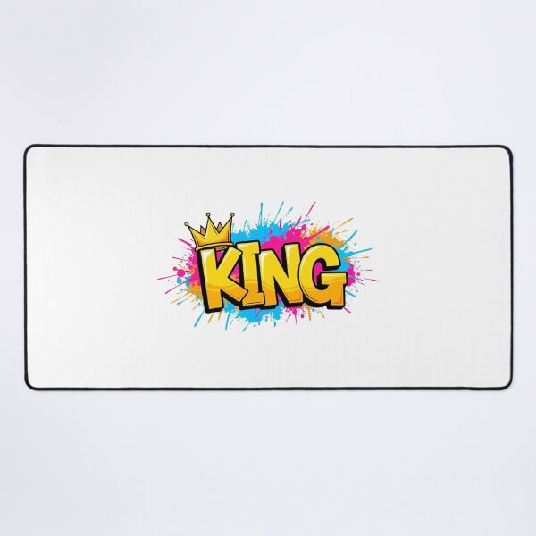 Item preview, KING Graffiti Crown: Bold Yellow King Word Art with Neon Paint Splatter designed and sold by Scorpio Art.
