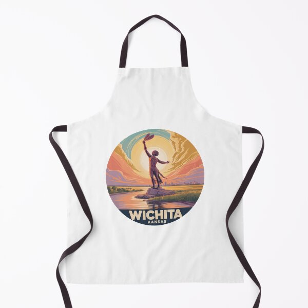 Item preview, Wichita Kansas Sunset – Keeper of the Plains Retro Art designed and sold by CircinusStore.