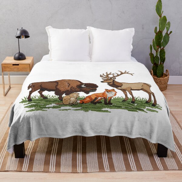 Item preview, Wild Animals Bison Elk Fox Family Portrait designed and sold by TeeARTHY.