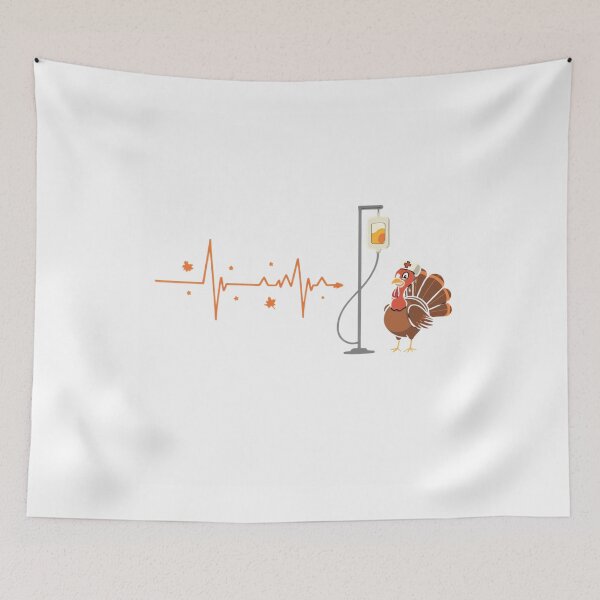 Item preview, Heartbeat Turkey Nurse Thanksgiving Scrub T‑Shirt – Cute EKG Line, Fall Nurse Humor, Holiday Shift Style, Healthcare Worker Tee designed and sold by GAIDREDA.