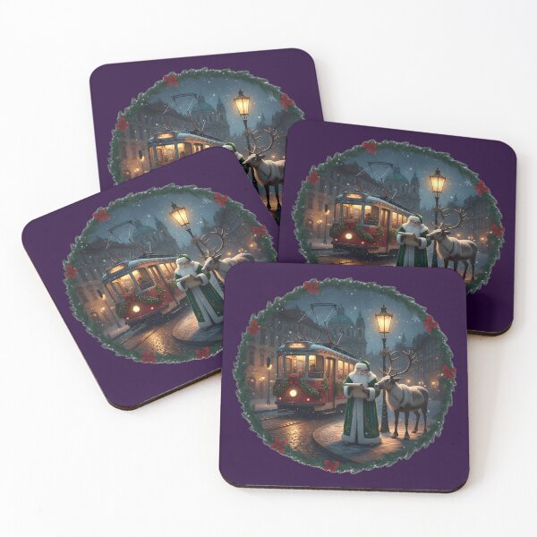 Item preview, Santa & Reindeer Malá Strana Prague Tram  | Snowy Night Cinematic designed and sold by FixwellStudio.