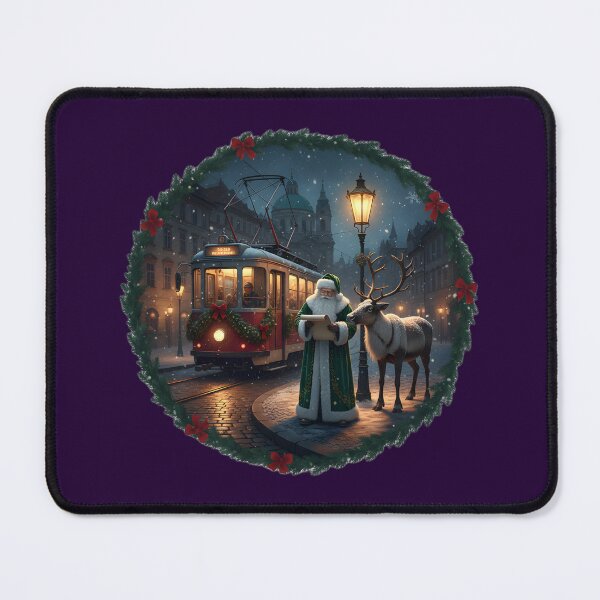 Item preview, Santa & Reindeer Malá Strana Prague Tram | Snowy Night Cinematic designed and sold by FixwellStudio.