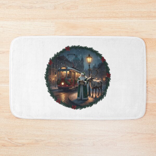 Item preview, Santa & Reindeer Malá Strana Prague Tram  | Snowy Night Cinematic designed and sold by FixwellStudio.