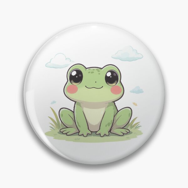 Item preview, Kawaii Frog Art – “Hoppy Dreams” | Cute Anime Frog on Hoodie, Stickers, Pillows & More designed and sold by HappySproutArt.