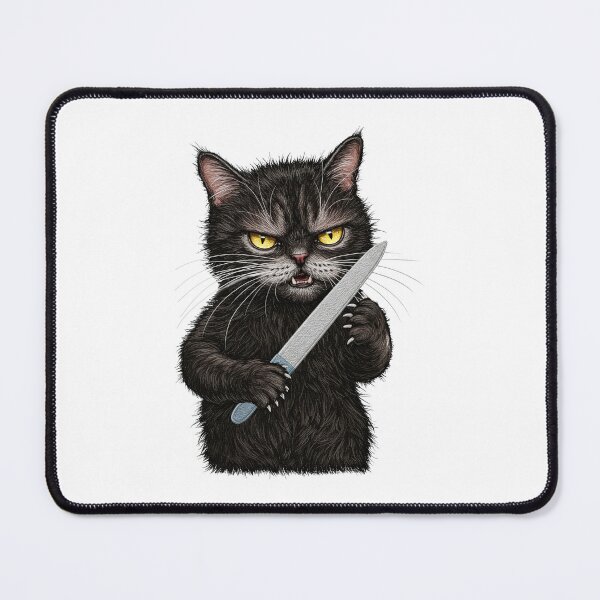 Item preview, Angry Black Cat Holding Knife Gangster Style designed and sold by TeeARTHY.