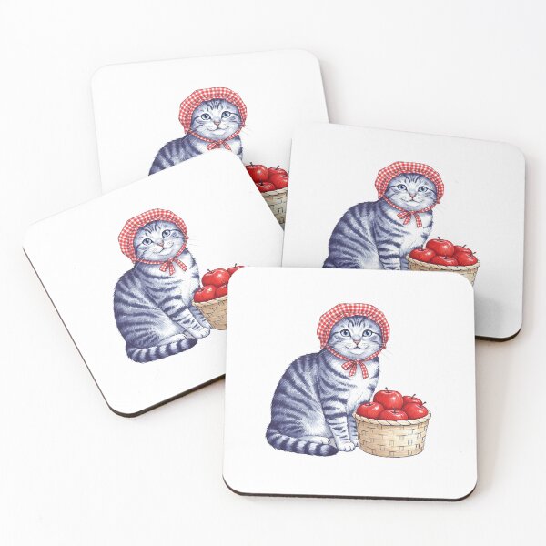 Item preview, Cute Vintage Cat with Basket of Apples designed and sold by TeeARTHY.