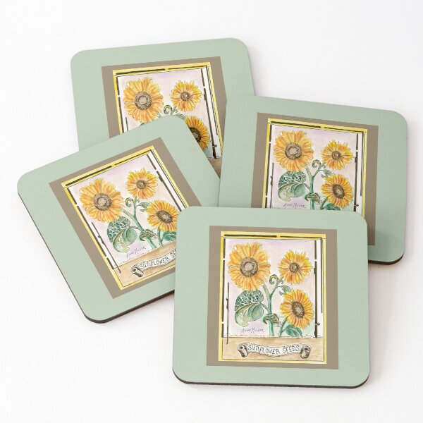 Item preview, Sunflower Seeds - watercolor and pen designed and sold by Annie Mason Art.