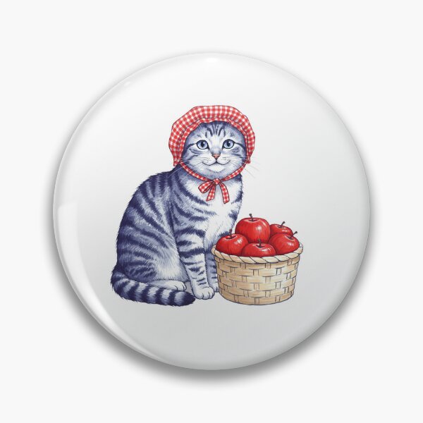 Item preview, Cute Vintage Cat with Basket of Apples designed and sold by TeeARTHY.