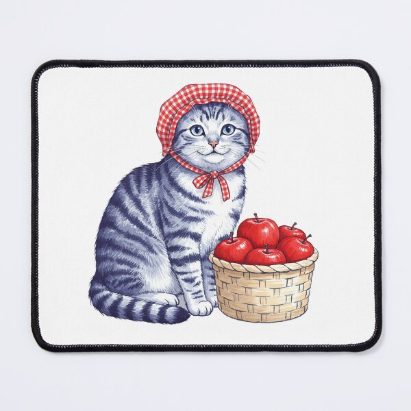 Item preview, Cute Vintage Cat with Basket of Apples designed and sold by TeeARTHY.