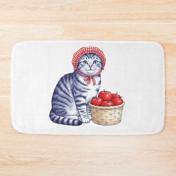 Item preview, Cute Vintage Cat with Basket of Apples designed and sold by TeeARTHY.