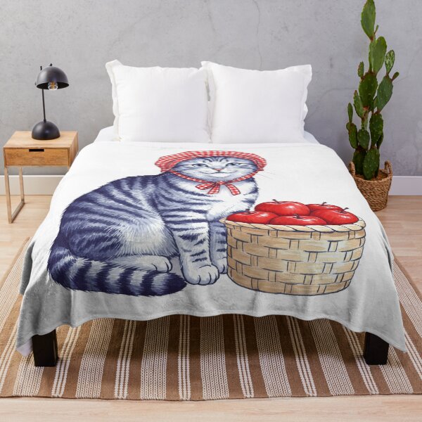 Item preview, Cute Vintage Cat with Basket of Apples designed and sold by TeeARTHY.
