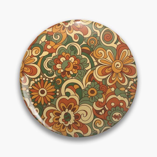 Item preview, Retro Groovy Autumn Floral Pattern - 70s Fall Flowers & Leaves Seamless Repeat designed and sold by StickyGuys.