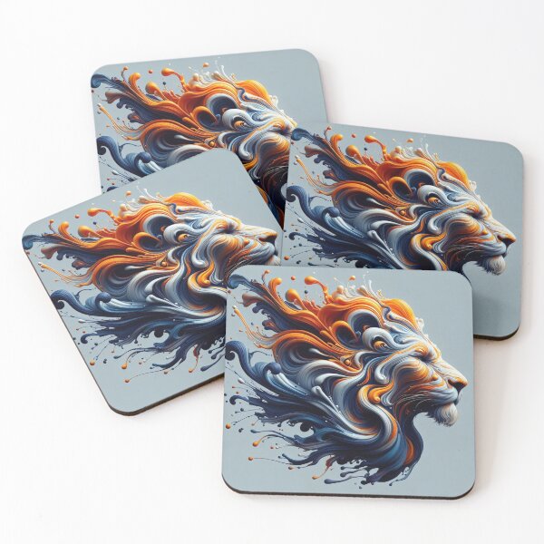 Item preview, "Fluid Majesty: Abstract Lion Art" designed and sold by Dogandesighn.