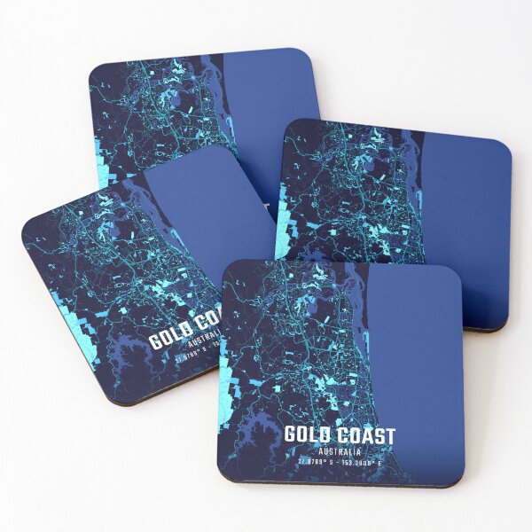 Item preview, Gold Coast Midnight City Map designed and sold by HomeLivingCo.