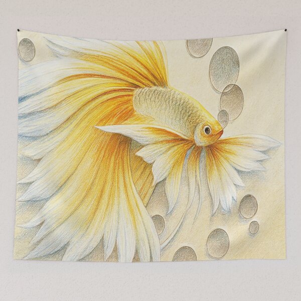 Item preview, Goldfish swim in the water, showing off beautiful tails designed and sold by DinsignStudio.