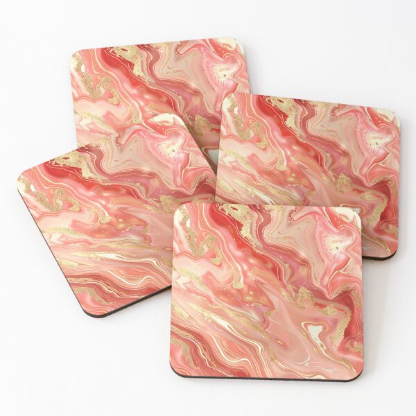 Item preview, Coral-Gold-Fluid Marble designed and sold by Letteraddicted.