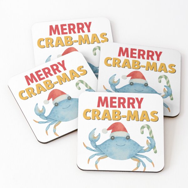 Item preview, Merry Crab-Mas Watercolor Blue Crab Christmas Design designed and sold by Kaehaniz.