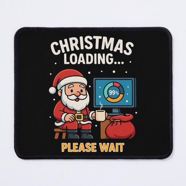 Item preview, Christmas Loading Please Wait Funny Santa T-Shirt designed and sold by DesignDoodleArt.