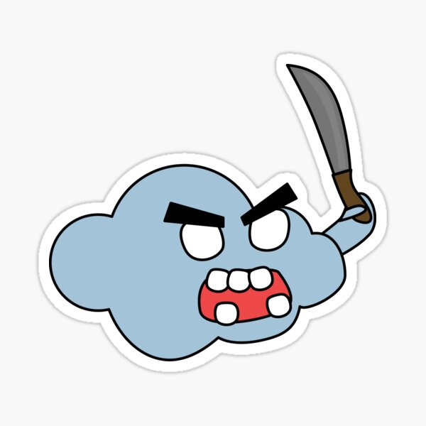 angry zombie cloud Sticker