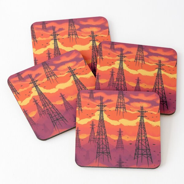 Item preview, Warm Sunset Pylon Silhouette designed and sold by pinkal.