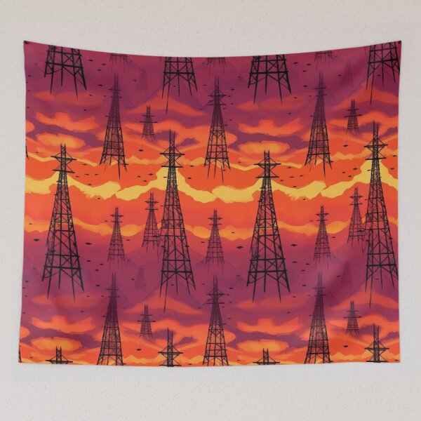 Item preview, Warm Sunset Pylon Silhouette designed and sold by pinkal.