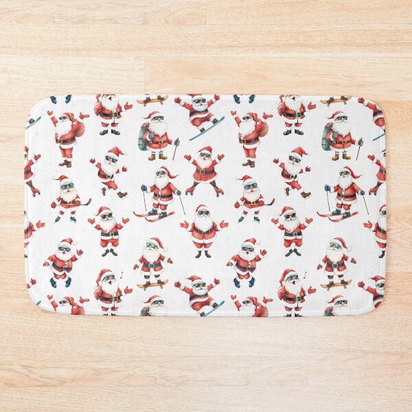 Item preview, Winter Holiday Goofy Santa Pattern | White Background designed and sold by UnhingedBird.