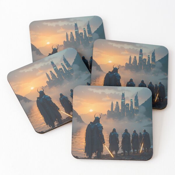 Item preview, Vikings Urban Fantasy Warriors Creatures Neon Landscapes Art designed and sold by ART ATTACK ZONE.