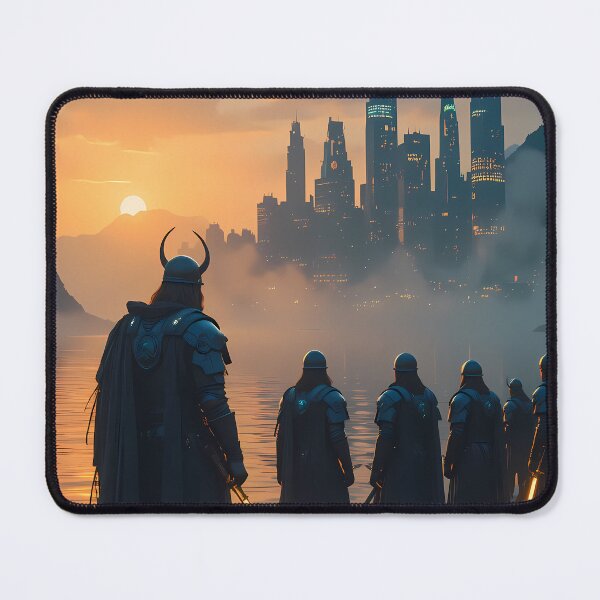 Item preview, Vikings Urban Fantasy Warriors Creatures Neon Landscapes Art designed and sold by ART ATTACK ZONE.