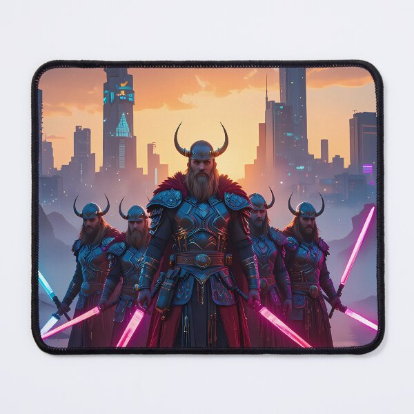 Item preview, Ragnar Urban Fantasy Warriors Creatures Neon Landscapes Art designed and sold by ART ATTACK ZONE.