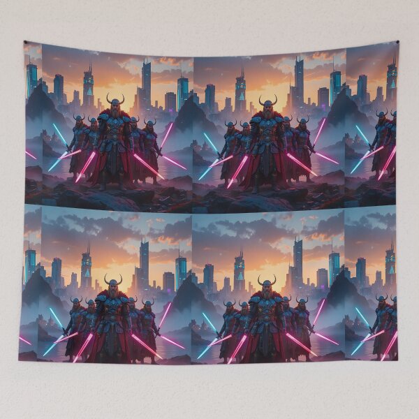 Item preview, Ragnar Urban Fantasy Warriors Creatures Neon Landscapes Art designed and sold by ART ATTACK ZONE.