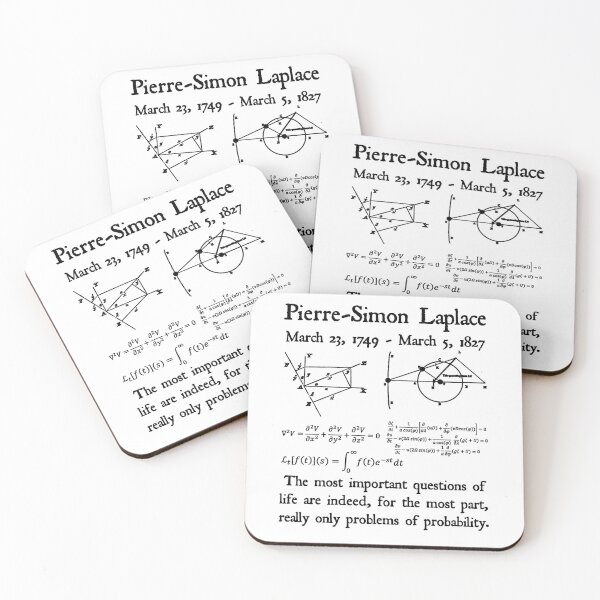 Item preview, Nerdy Vintage Pierre-Simon Laplace The Most Important Questions of Life Math Science Teacher Black Text designed and sold by MathWare MathClips.