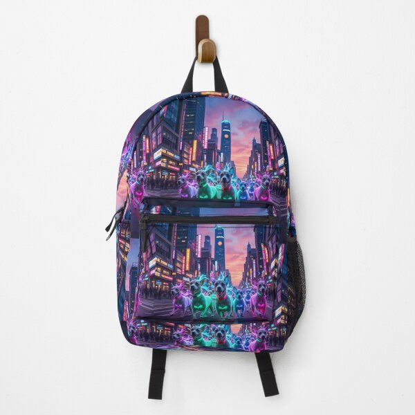 Item preview, Dogs Urban Fantasy Warriors Creatures Neon Landscapes Art designed and sold by ART ATTACK ZONE.