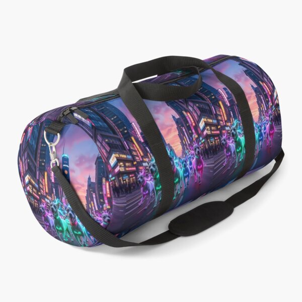 Item preview, Dogs Urban Fantasy Warriors Creatures Neon Landscapes Art designed and sold by ART ATTACK ZONE.