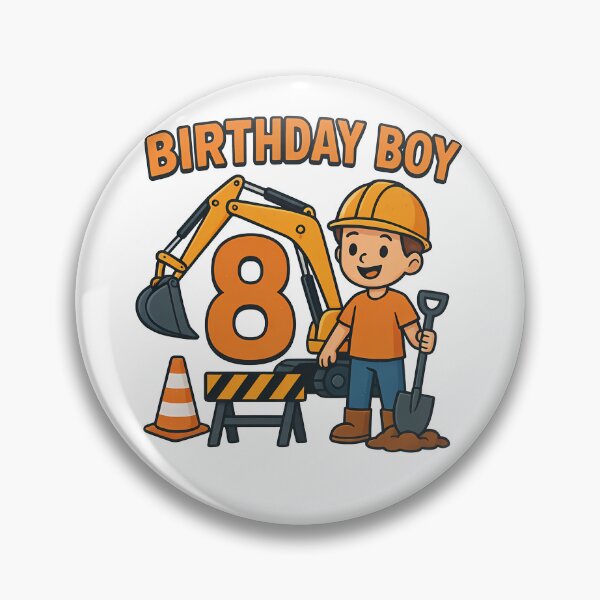 Artikelvorschau, 8. Geburtstag Bauarbeiter Junge Bagger entworfen und verkauft von k3rstman1.