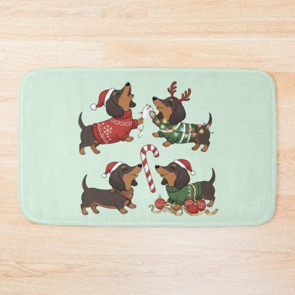 Item preview, Bark The Halls – Cute Christmas Dachshunds in Sweaters & Santa Hats designed and sold by TheLongPaw.