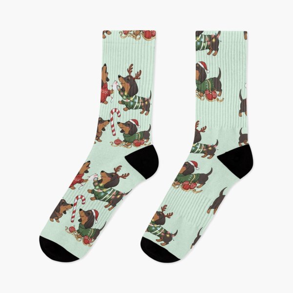 Item preview, Bark The Halls – Cute Christmas Dachshunds in Sweaters & Santa Hats designed and sold by TheLongPaw.