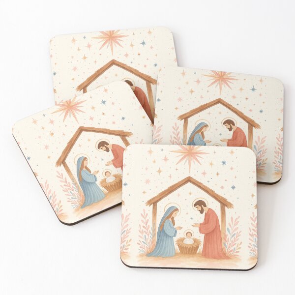 Item preview, Boho Christmas Nativity – Watercolor Holy Family Scene designed and sold by Ewa Miller.