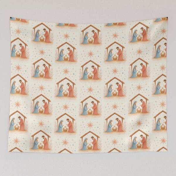 Item preview, Boho Christmas Nativity – Watercolor Holy Family Scene designed and sold by Ewa Miller.