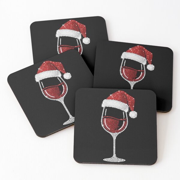 Item preview, Sparkling Holiday Wine – Glamorous Rhinestone Red Wine Glass with Santa Hat designed and sold by PixelVibe782.