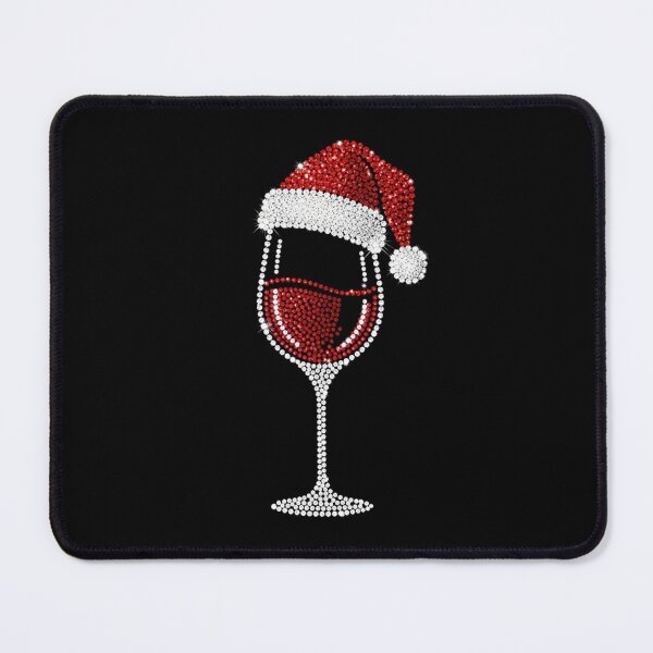 Item preview, Sparkling Holiday Wine – Glamorous Rhinestone Red Wine Glass with Santa Hat designed and sold by PixelVibe782.
