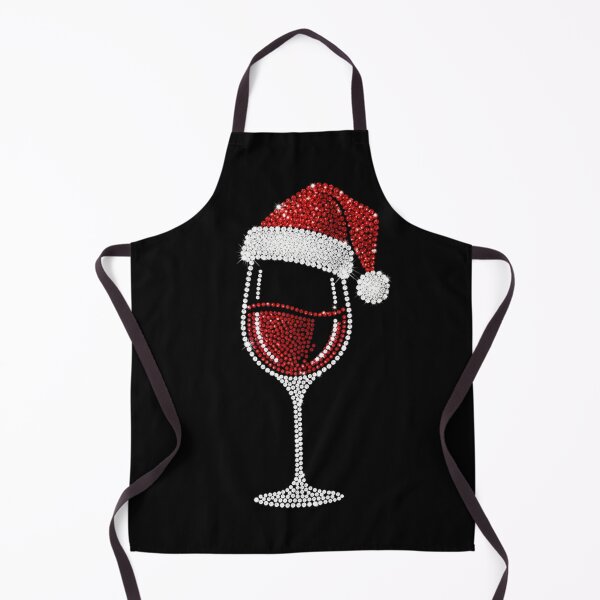 Item preview, Sparkling Holiday Wine – Glamorous Rhinestone Red Wine Glass with Santa Hat designed and sold by PixelVibe782.