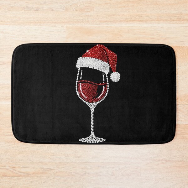 Item preview, Sparkling Holiday Wine – Glamorous Rhinestone Red Wine Glass with Santa Hat designed and sold by PixelVibe782.
